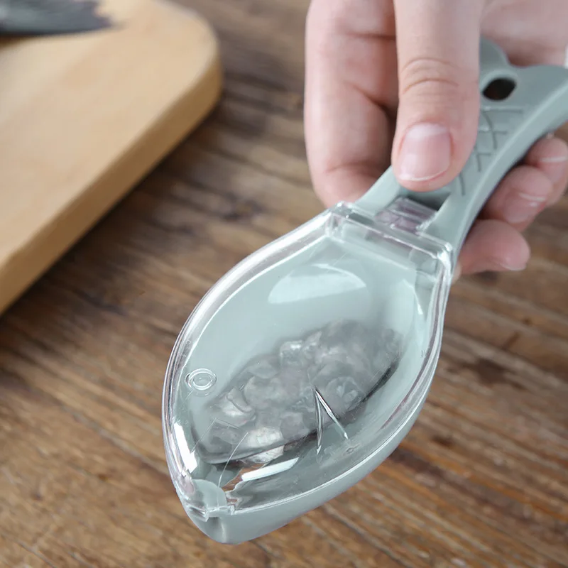 Легко чистить пластиковый инструмент для очистки рыбы кухонный инструмент с крышкой кухонная утварь рыбные Весы Ручной скребок