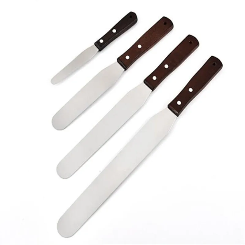 4/6/8/10 inch Stainless Steel Cake Spatula Butter Cream Icing Frosting Knife Smoother Kitchen Pastry Cake Decoration Tools Gadge