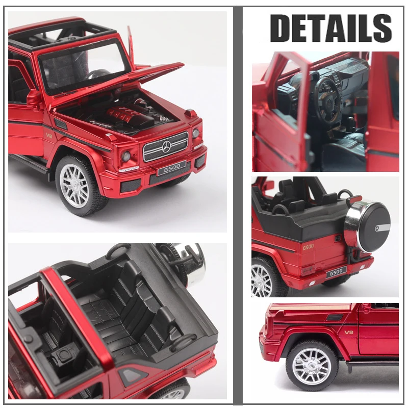 1:32 Mercedes Benz G500 Конвертируемые внедорожные транспортные средства литая модель автомобиля литая модель игрушечного автомобиля игрушки для детей