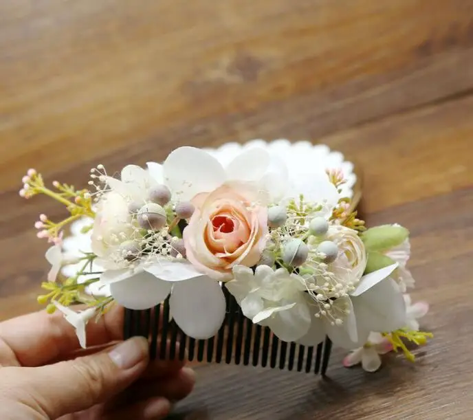 Hair Clip pink Новые Вечерние бутоньерки на выпускной жениха невесты с бантом дизайнерские Элегантные Свадебные цветы наручные корсаж-бутоньерка - Цвет: Hair Clip pink