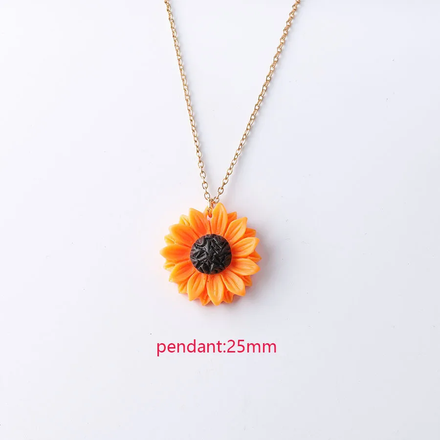 Новые креативные винтажные ожерелья с подвеской для подсолнуха модные повседневные ювелирные изделия темперамент милые летние ожерелья для женщин - Окраска металла: N1085-3
