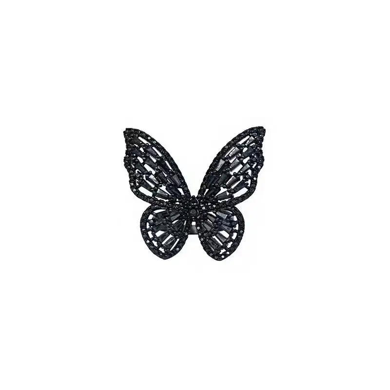 Mysterious Sexy Black Crystal Butterfly Rings Korean Fashion Jewelry Party Gothic Girl's Exaggerated Accessories For Woman 2021 - Image 6