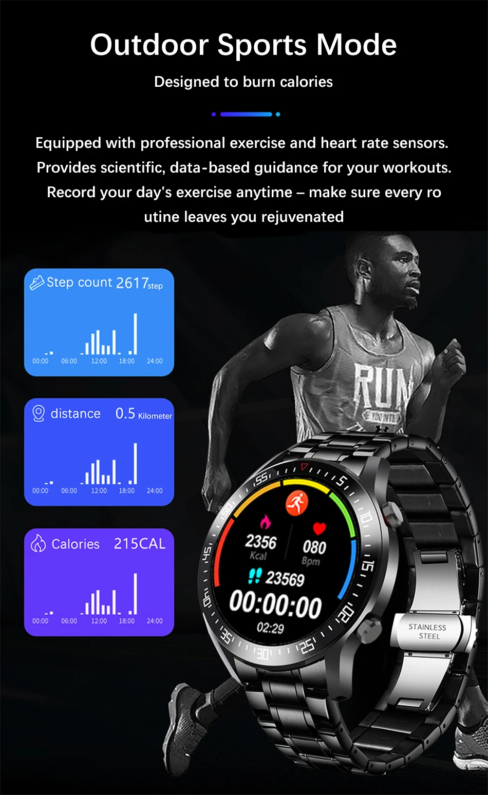 H05e2c009feec4521a71cac9453b78b2bt LIGE New 2022 Smart Watch Men Heart Rate Blood Pressure