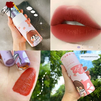

Rosemary 6 Colors Lip Glaze Set Matte Liquid Lipstick Lip Gloss Glaze Moisturizing Lipstick Maquiagem Non-stick Cup Lasting