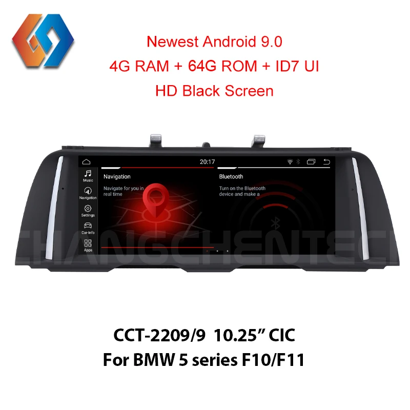 Android 9 64G мультимедийный автомобильный экран для BMW 5 серии F10 F11 CIC 1920x720 HD Черный сенсорный автомобильный Радио Встроенный CarPlay WiFi BT gps