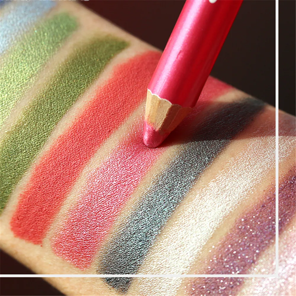 1 шт. двухцветная блестящая подводка для глаз карандаш водостойкая устойчивая к