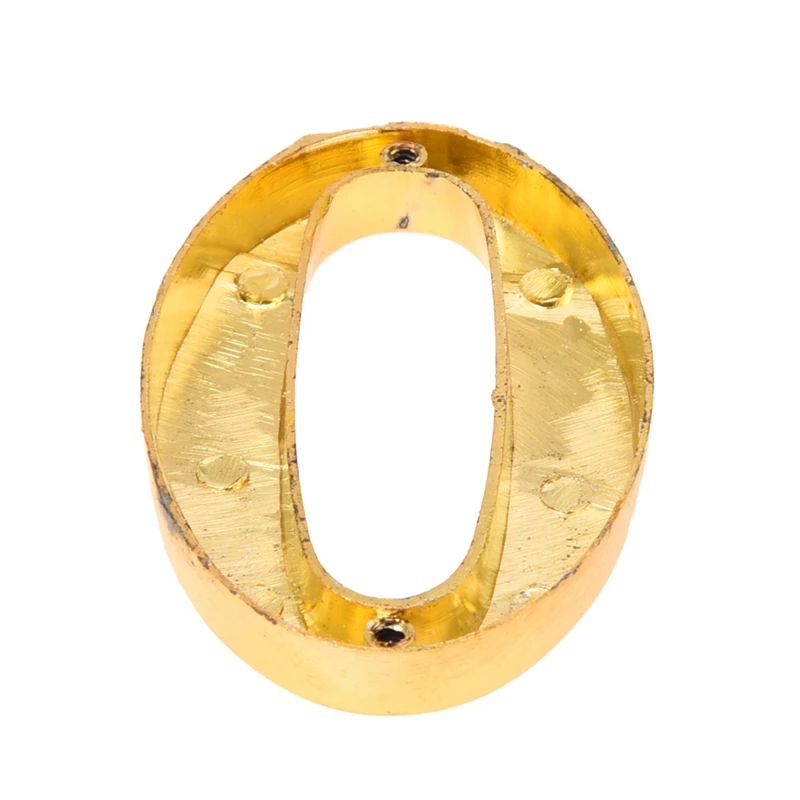 2 Pcs Home Practical Gold House Hotel Door Address Plaque Number with Srew Plate Sign House, 0& 6