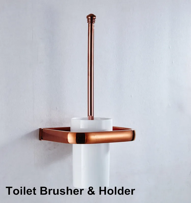 8009-toilet-brush Набор аксессуаров для ванной комнаты, Senducs качество, латунь, вешалка для полотенец, розовое золото, держатель для бумаги, держатель для туалетной щетки, аксессуары для ванной комнаты - Цвет: 8009-toilet-brush