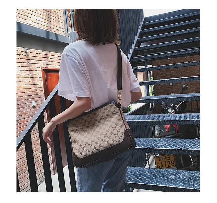 Онлайн женская сумка стиль ретро Большая вместительная сумка на плечо универсальная Повседневная дорожная сумка с буквенным принтом