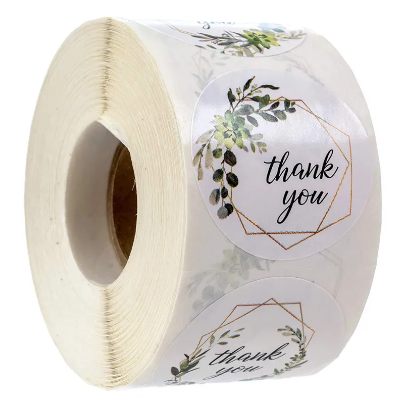 500pcs Labels Roll Flower Thank You Stickers Scrapbooking for Gift Decoration Stationery Sticker Seal Label Handmade Sticker