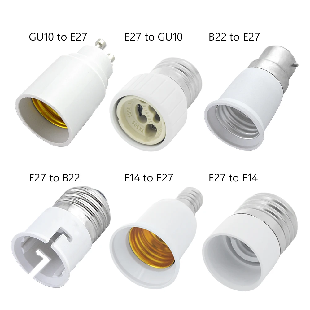 Orientational Light Bulb Extension 2x 300mm B22 to E14 Flexible Lamp Holder 