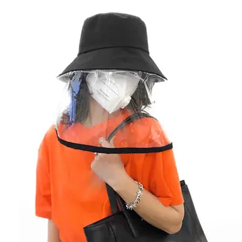 

Women Men Dustproof Riding Anti Flu Daily Bucket Hat Travel Transparent PVC Wide Brim Face Protection Film Isolation All Season