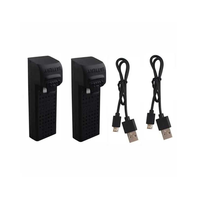 

HobbyLane 2PCS 3.7V 500mah with USB Charging Cable for UDI U61 U61W A30 A30W Four-axis Aircraft Spare Lithium Battery