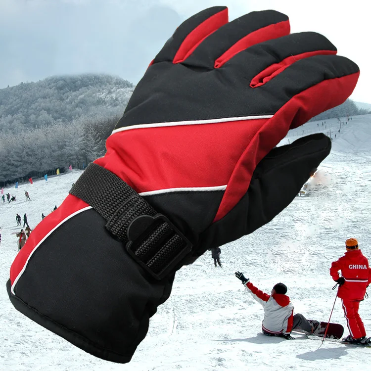 Мужские мотоциклетные перчатки CUHAKCI Esquiar Guantes, зимние водонепроницаемые многоцветные перчатки из лайкры, теплые ветрозащитные перчатки Esquiar Ciclismo - Цвет: G057 Red