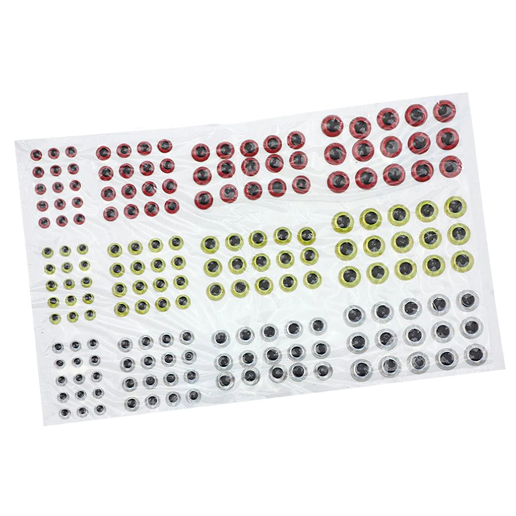 183pcs Fishing Lure Eyes 3D Holographic Eyes Fly Tying Jigs Crafts DIY Fly Fishing Accessories  5mm/4mm/3mm/2mm