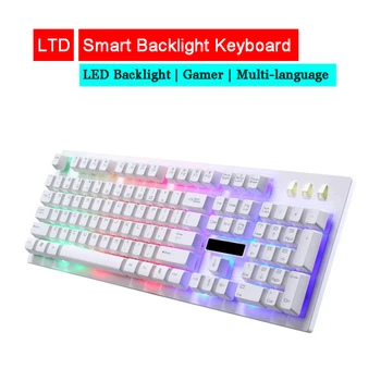

Suspended Backlit Keyboard LED Backlight Waterproof USB Wired Russian Arabic Spanish Thai French Hebrew Italian Korean Keyboard