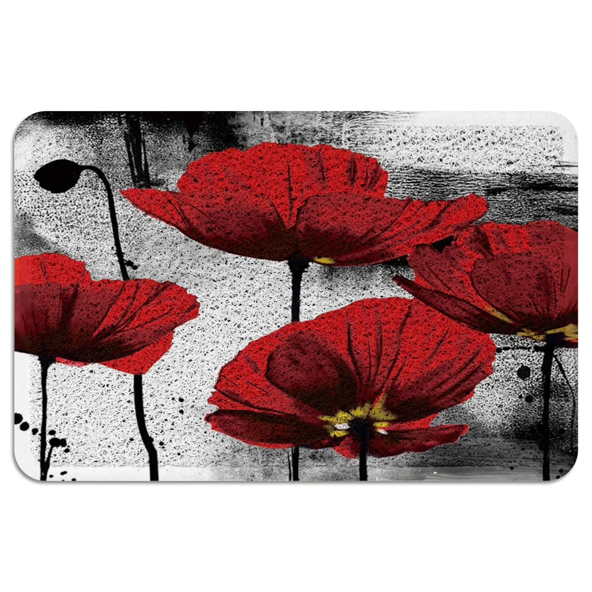 Poppy Flower чернильные стильные коврики для входной двери в помещении низкопрофильные кухонные Коврики для передней двери детские