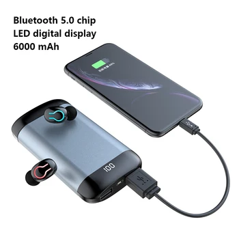 

Q66 TWS Wireless Earbuds V5.0 Bluetooth Earphones 6000mAh Power Bank Wireless Headphones Wireless Earbuds
