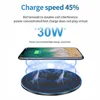 FDGAO 30W Qi Wireless Charger For iPhone 11 Pro XS X XR 8 Induction Type C Fast Charging Pad for Samsung S20 S10 Xiaomi  Mi 10 9 ► Photo 3/6