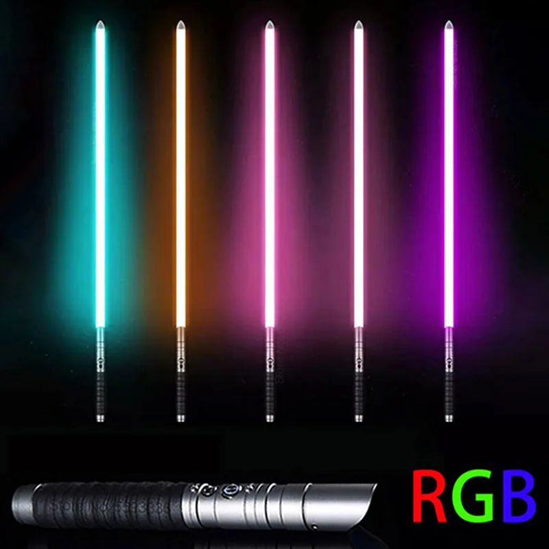 RGB Metal Handle Lightsaber Cosplay Double-edged Laser Sword 7 Colors Change Play Switchable Sound And Light For Boys Girls Gift | Игрушки и