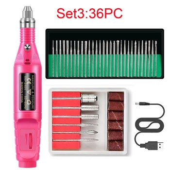 

1 Set Professional Electric Nail Drill Machine Kit Manicure Machine Nail Art Pen Pedicure Nail File Nail Art Tools Drill Bits