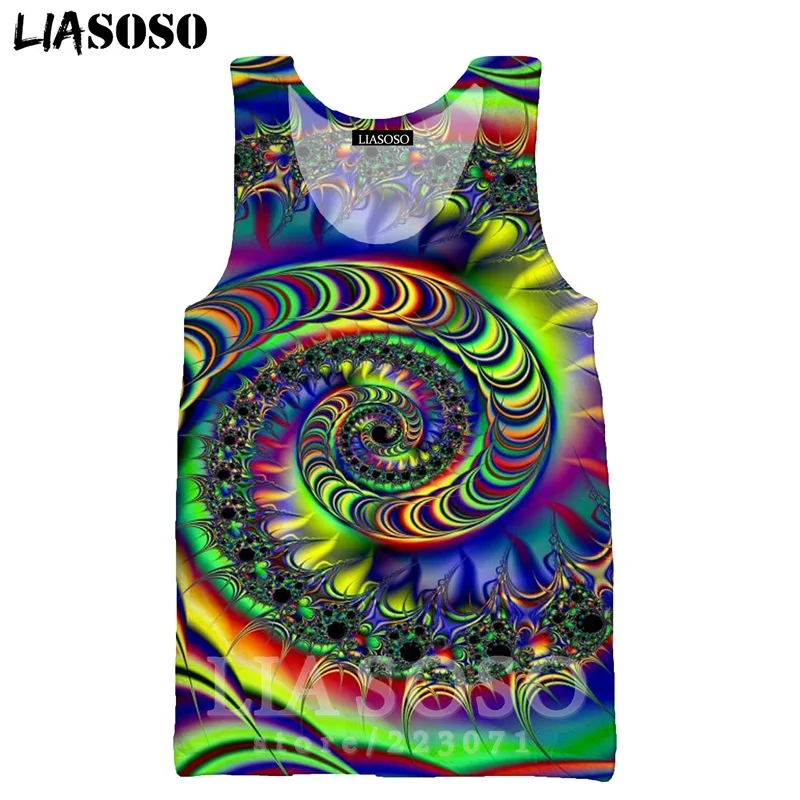 7 Psychedelic головокружение жилет LIASOSO Забавный для мужчин женщин Аниме Толстовка 3D принт О образным вырезом майка без рукавов хип хоп пуловер A328-11 - Цвет: 7