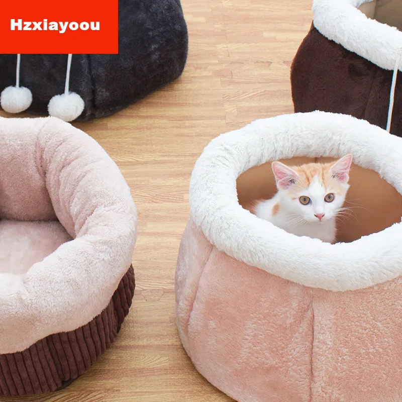 Палатка для кошек, собачий домик будка теплое гнездо, котенок, пещера, мягкий спальный мешок, подушка для щенка, коврик, корзина для собак, кровать, подходит для маленьких кошек, собак