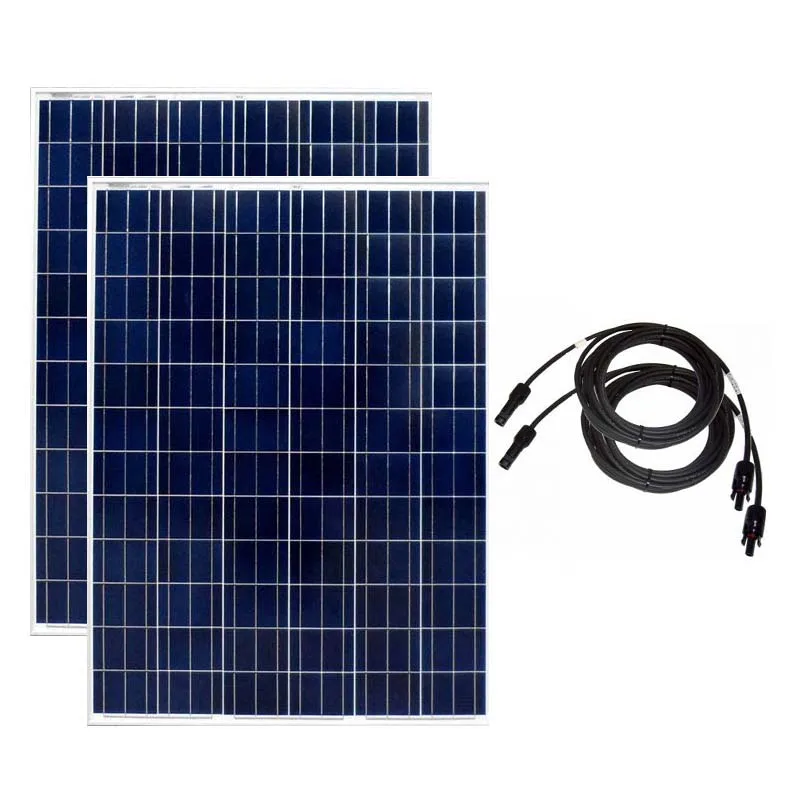 

Solar Panel 200w 24v 2 Pcs Sun Panels 400w PV Cable 10M Solar Battery Off Grid System RV Motorhomes Caravan Car Camp Boat Yacht