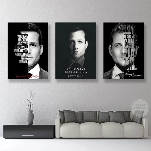 Harvey Specter Inspirational Quote Poster Canvas Painting Wall Art Prints Picture Living Home Room Decor No Frame Painting Calligraphy Aliexpress