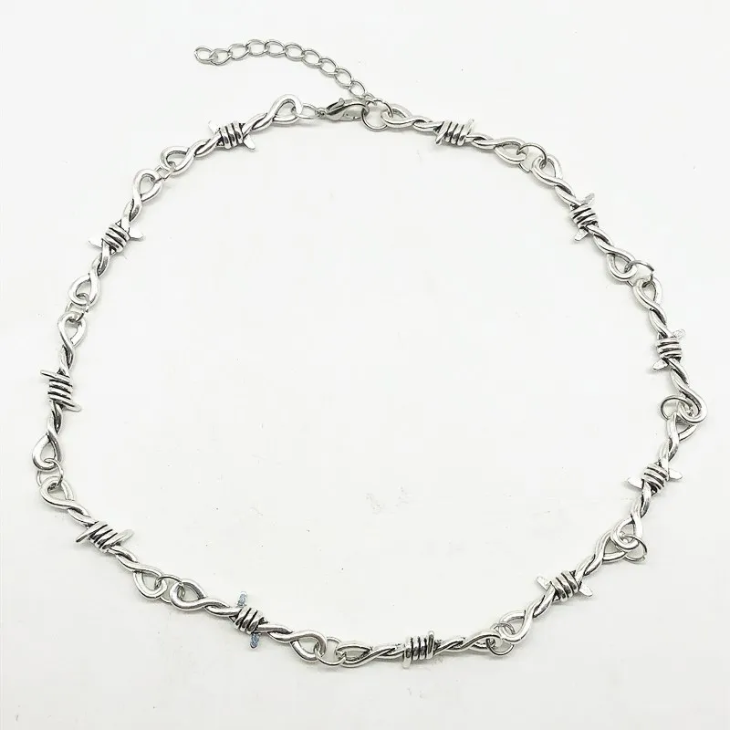 Small wire Brambles Iron Unisex Choker Necklace Women Hip-hop Gothic Punk Style Barbed Wire Little thorns Chain Choker Gifts