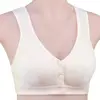 New Cotton Vest-type Middle-aged and Elderly Bra Solid Color Large Size Without Steel Ring Front Button Underwear ► Photo 2/6
