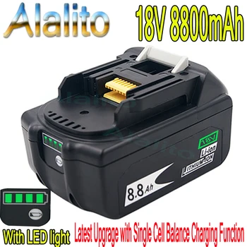 

Latest Upgraded BL1860 Rechargeable Battery 18 V 8800mAh Lithium ion for Makita 18v Battery BL1840 BL1850 BL1830 BL1860B LXT 400