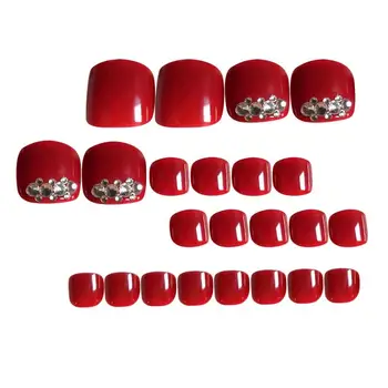 

24pcs Nail Sticker Creative Beautiful Nail Art Fake Nail Toe Nail Sticker Decal Manicure Nail for Ladies Women Girls Bride