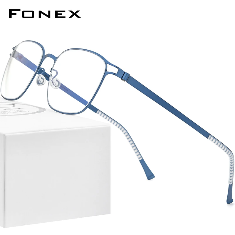 Fonex Alloy Glasses Frame Men Square Myopia Optical Prescription Eyeglasses Frames 2021 New Male