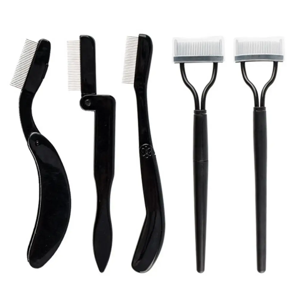 5 шт., профессиональная Складная Расческа для бровей, разделитель ресниц, щетка для ухода за ресницами, нержавеющая сталь, принадлежности для макияжа