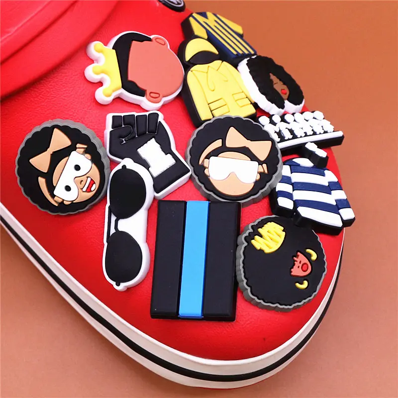 Crock Charms Accessories Custom Cartoon Cute PVC Shoe Croc Buttons Sandals Charms Black Lives Dope Father Portrait Free Shipping