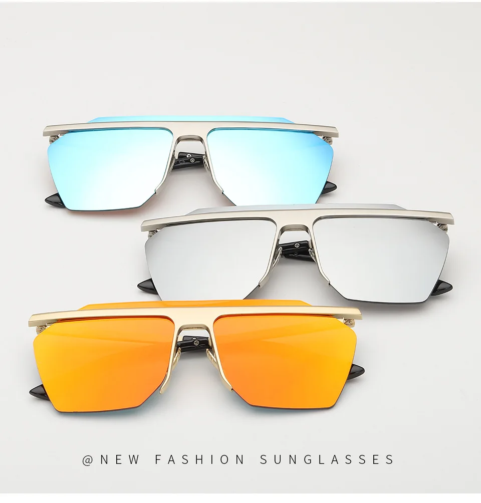 Осень и зима новые индивидуальные сиамские солнцезащитные очки мужские и женские зеркальные металлические солнцезащитные очки с УФ-покрытием