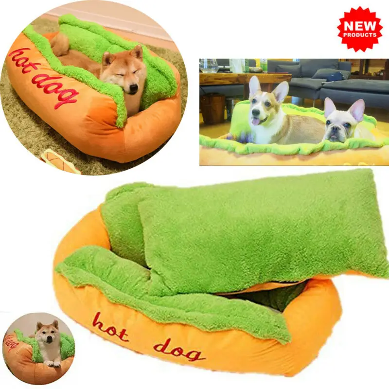 Funny Hot Dog Bed Winter Warm Pet House Creative Fashion Sofa Cushion Supplies Puppy Cat Soft Sleeping Mat Cozy Dogs Nest Kennel