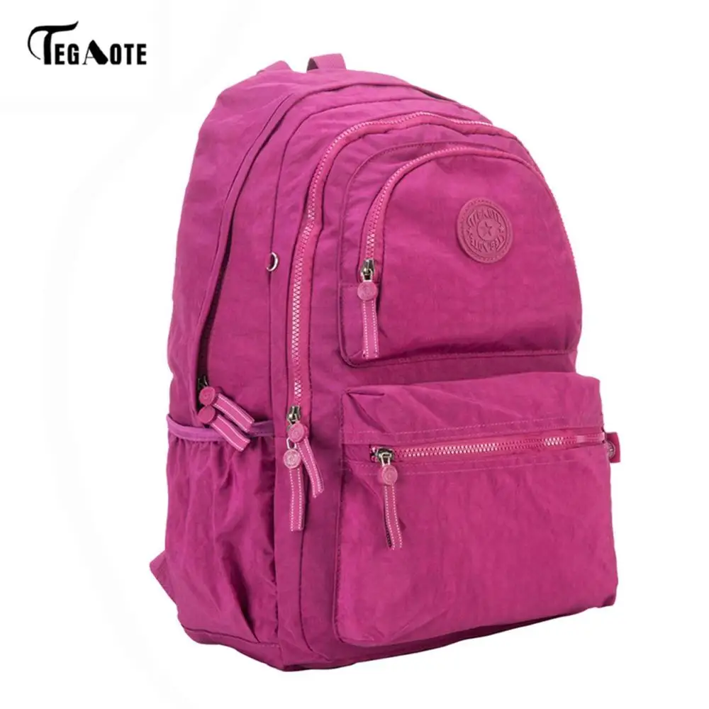 Purple red Рюкзак для ноутбука, студенческий большой емкости Компьютерные рюкзаки для подростков нейлоновые водонепроницаемые сумки для мужчин и женщин - Цвет: Purple red