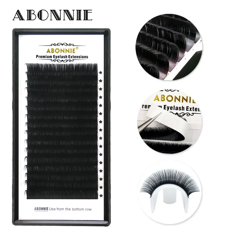 

New Arrived 16rows/case 7~15mm Mix One Tray Natural Synthetic Mink,Individual Eyelash Extension Makeup Cilia Professional Lashes