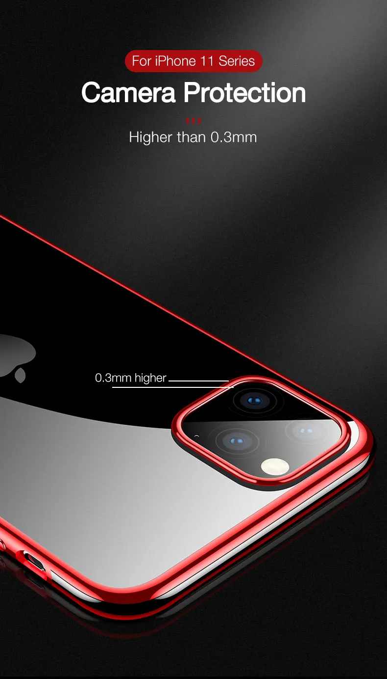 Роскошный чехол Cafele с покрытием для iPhone 11 Pro Max, мягкий прозрачный чехол для телефона из ТПУ для iPhone 11 pro max, ультратонкая задняя крышка