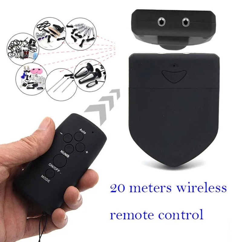 Electro Sex Toys Electric Sex Toys Wireless Remote Control Two Output Electric Shock Host E-Stim Power Therapy Box Machine Medical Themed Adult Sex Toy Accessories