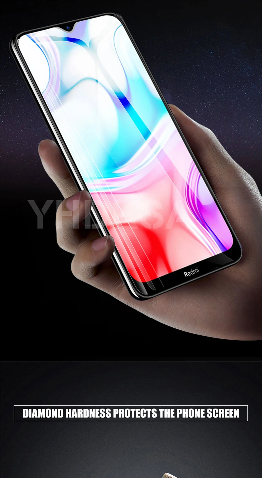 9D Full Screen Protective Glass on the For Xiaomi Redmi 8 8A 7 7A 6 6A K20 K30 Note 8 7 6 Pro 8T Tempered Glass Safety Film Case glass cover mobile