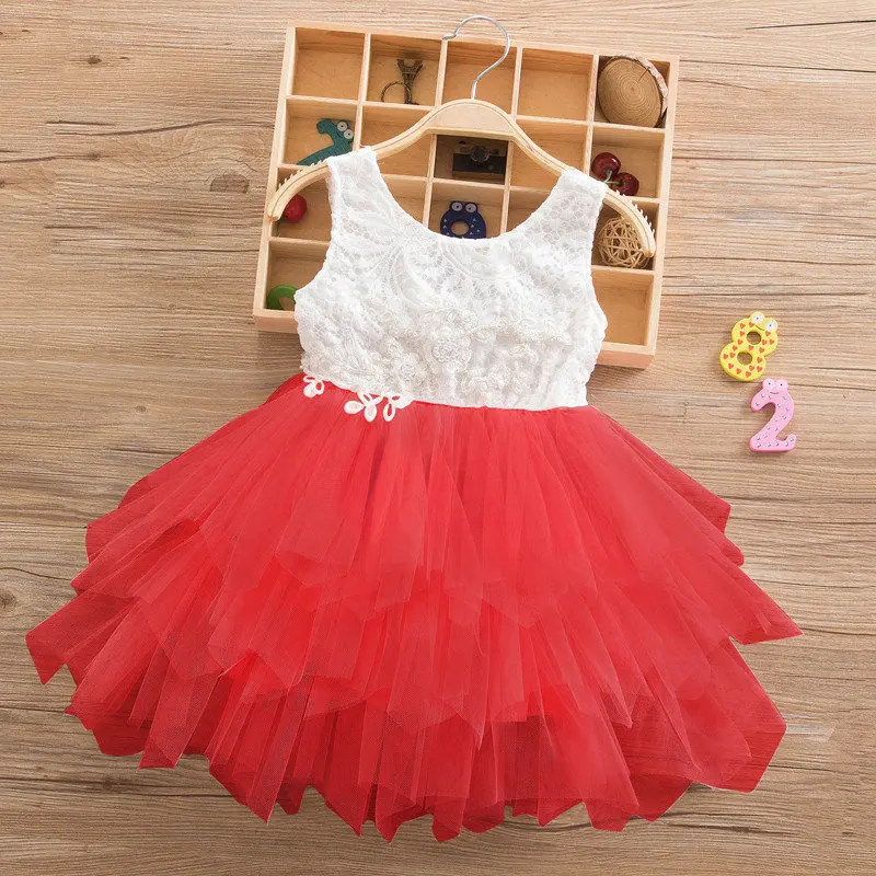 dresses bloomingdales Girls Fluffy Cake Smash Dresses For Kids Toddler Lace Backless Wedding Birthday Party Baptism Princess Dress Children Clothes summer dresses	