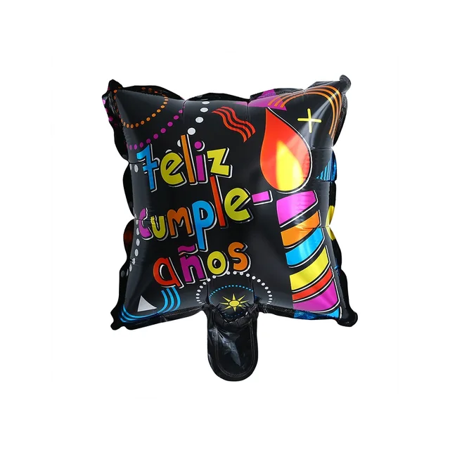 10pcs/lot 10inch Feliz Cumpleanos Spanish Happy Birthday Balloons Round Mylar Helium Balloon Happy Birthday Party Air Globos 18