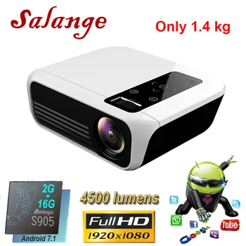 

Salange T8 Mini 1080P Projector,1920x1080,4500 Lumens,2G 16G Android 7.1 Proyector Home Theater,HDMI VGA USB,Movie Beamer