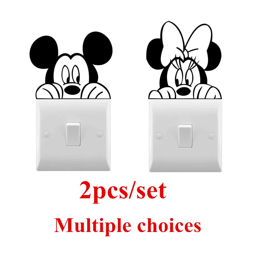 Виниловая настенная наклейка Disney Mickey Minnie Mouse милый настенный светильник