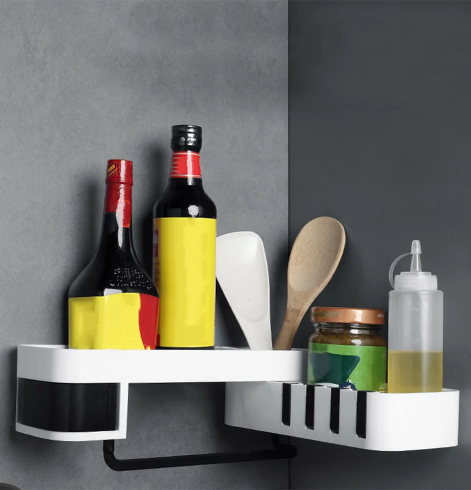DINIWELL Bathroom Corner Rack Kitchen Nook Rack Creative Double Storage Rack Multifunctional Storage Shelf Without Wall Hanging