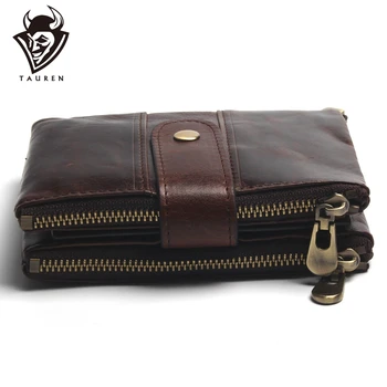 

100% Genuine Leather Rfid Wallet Men Crazy Horse Wallets Coin Purse Short Male Money Bag Mini Walet High Quality Boys