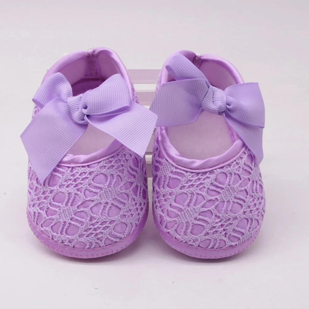 SAGACE/детская обувь для новорожденных девочек; обувь принцессы для маленьких девочек с бантом; нескользящая обувь; Тканевая обувь с мягкой подошвой для первых шагов